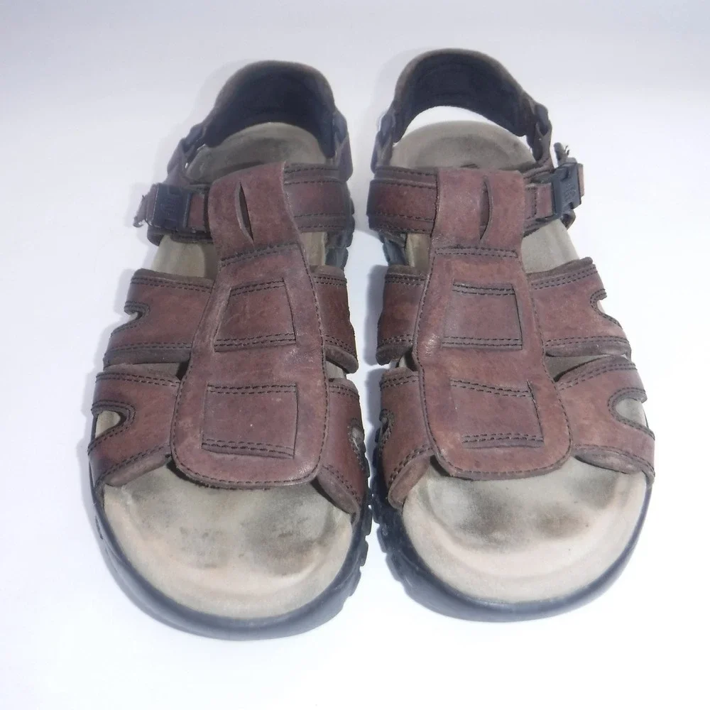 Teva Mens‎ Brown Waterproof Leather Fisherman Sandals Rugged Outdoor Hiking 11